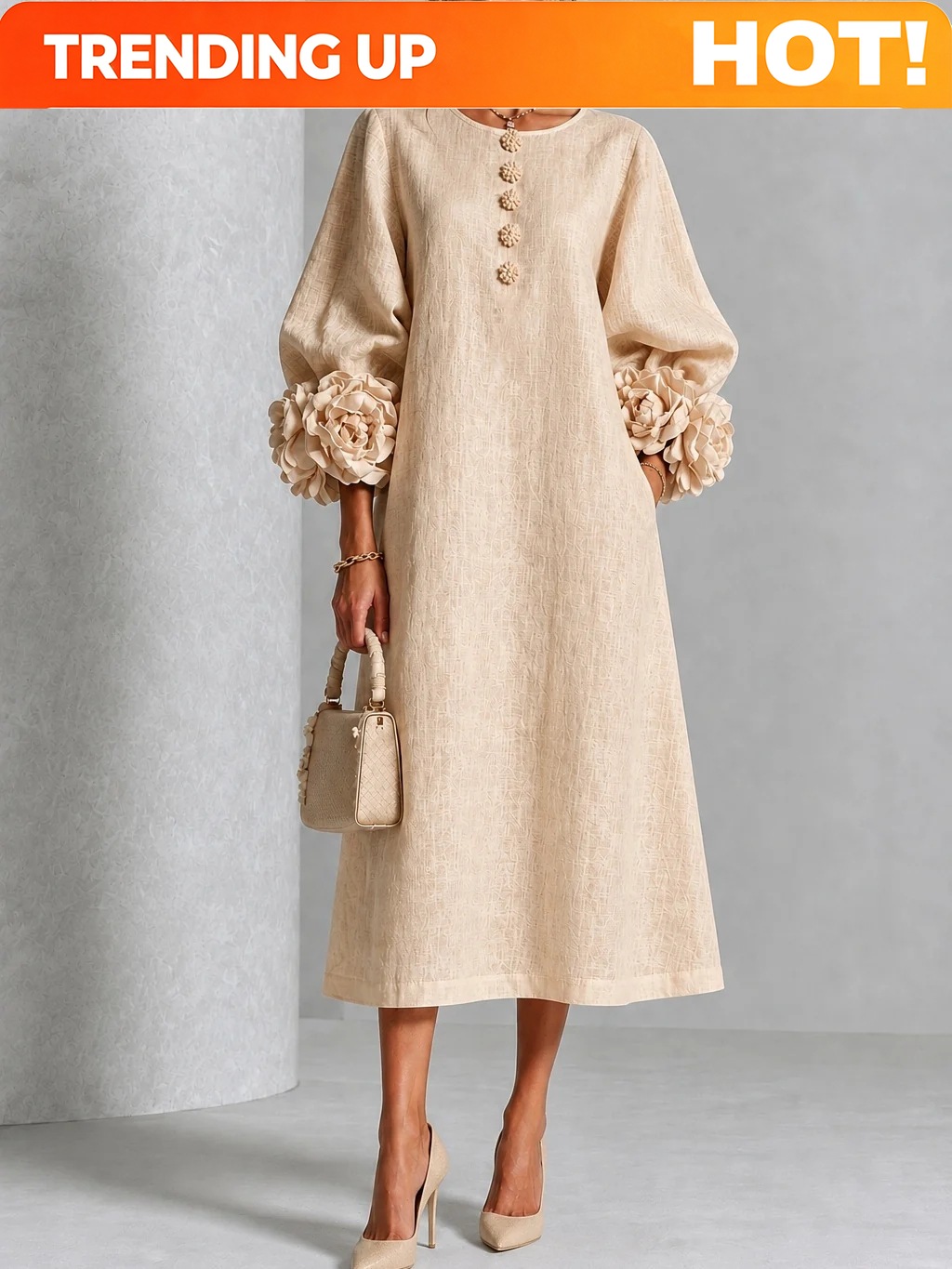 Robe longue midi en lin élégan - Midi Dress avis et prix