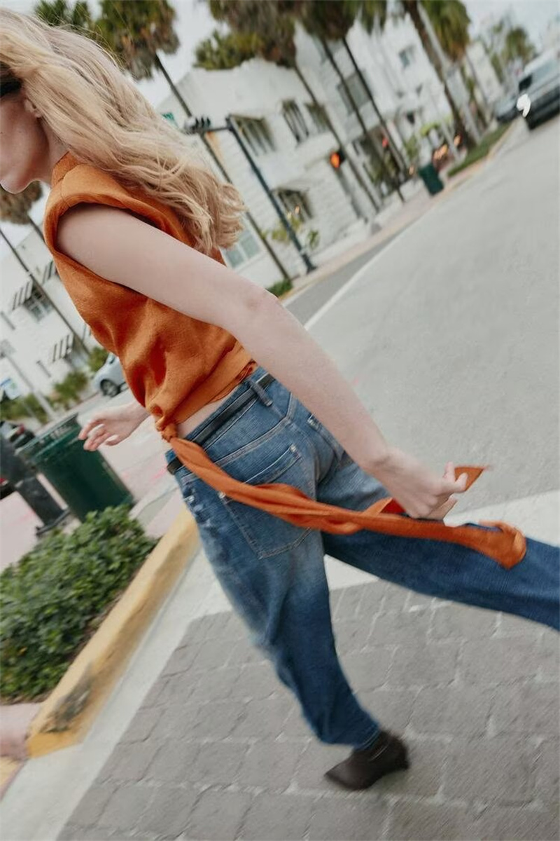 Haut court sans manches en sat - Silk Blouse avis et prix
