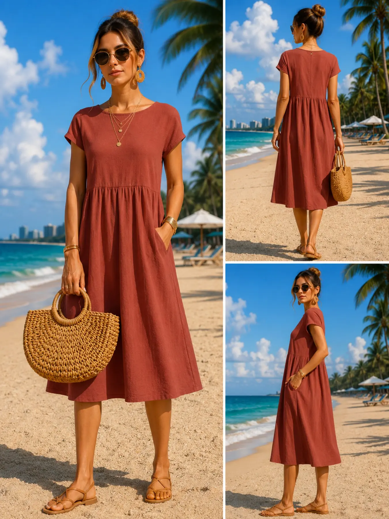 Robe midi décontractée pour fe - Midi Dress avis et prix